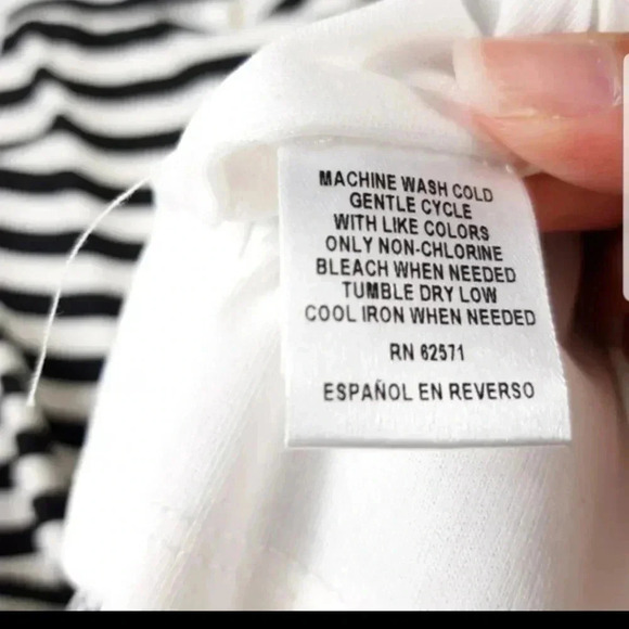 Bar III Black and White Keyhole Stripe Dress - Picture 5 of 6